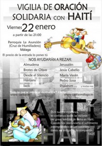 Cartel de la Vigilia de Oración y Solidaridad con Haiti 2010