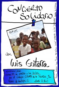 Cartel del concierto de Luis Guitarra en favor de Haití en GRANADA 2010